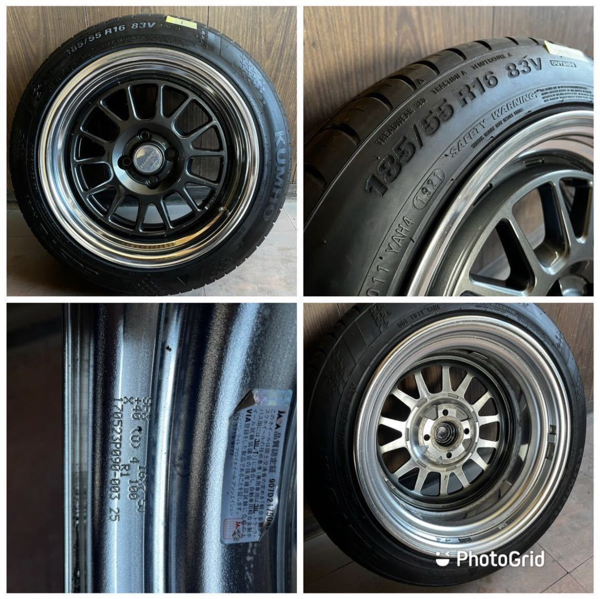 バリ山 深リム ワーク work seeker fx 美品 185/55r16 7.5J ＋40 4H