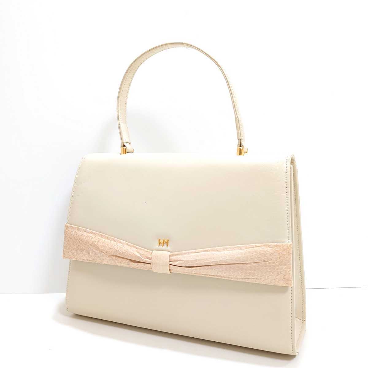☆美品 激レア HANAE MORI ハナエモリ レザー ハンドバッグ パイソン 