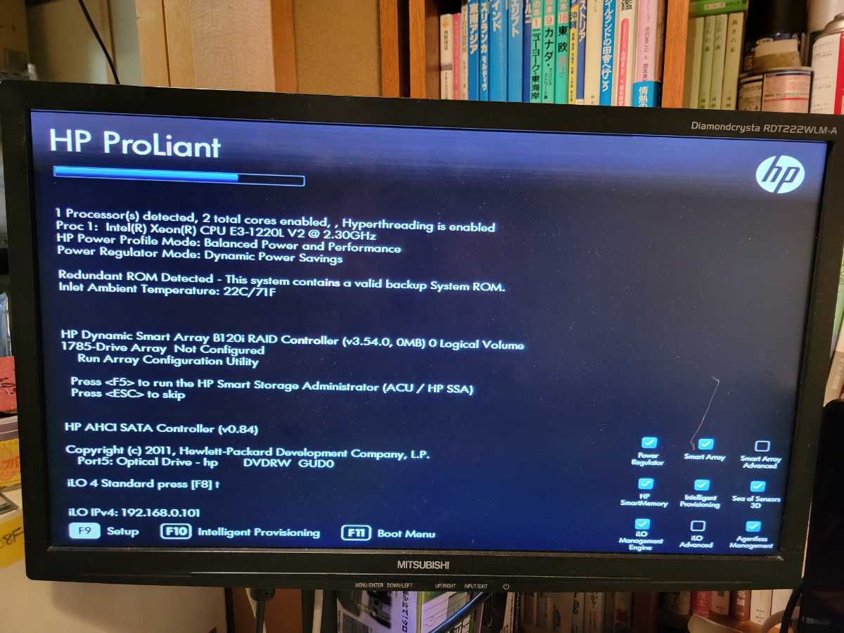 HP ProLiant MicroServer Gen８CPU Xeon E3-1220L V2 (2.30GHz) HDD2TBｘ1本 メモリ8GB OS無し 中古サーバー ジャンク扱い 管理番号 HPP-2