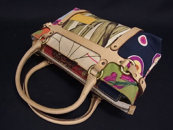 1円 Salvatore Ferragamo フェラガモ AF-21 6409 ナイロン フラワー 