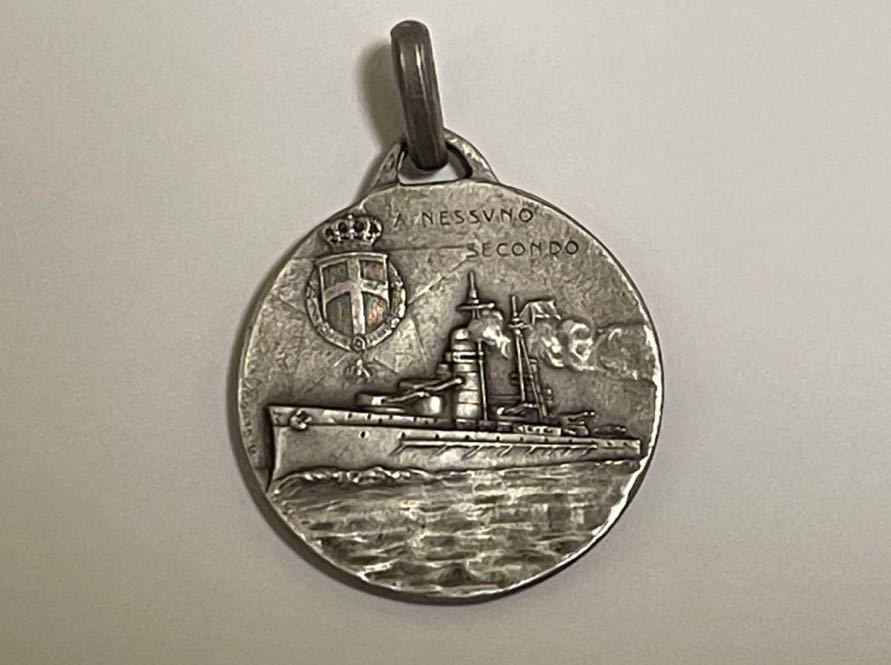 イタリア王立海軍 コンテ・ディ・カブール 進水記念 メダル 稀少】 戦艦コンテ・ディ・カブール 進水記念メダル 銀製 イタリア海軍