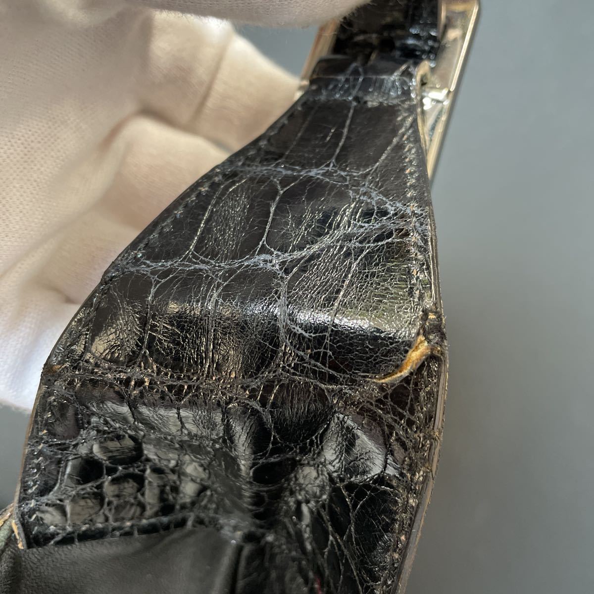 1円 グッチ GUCCI ジャッキー 最高級 クロコダイル シャイニング