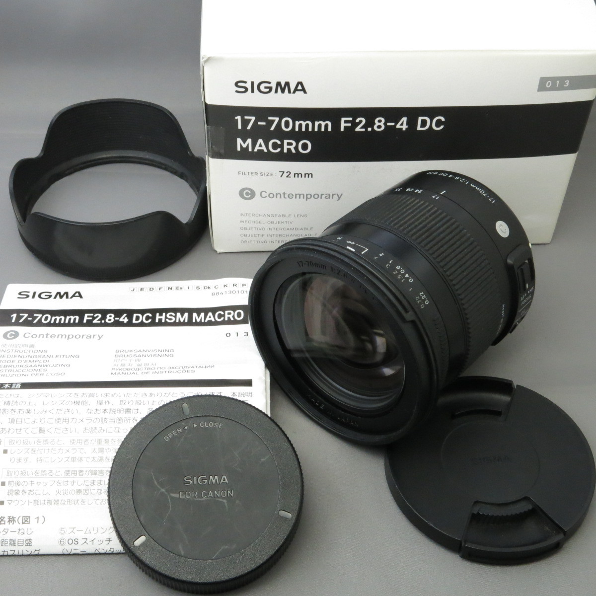 SIGMAシグマ　キヤノンEF用17-70mmF2.8-4DC OS(Ｃ)　CanonキヤノンEFマウント(キャノン）★NO.6437 SIGMA 17-70mm DC 大口径標準ズームレンズ CanonキヤノンEFマウント(キャノン）★NO.9693 Contemporary