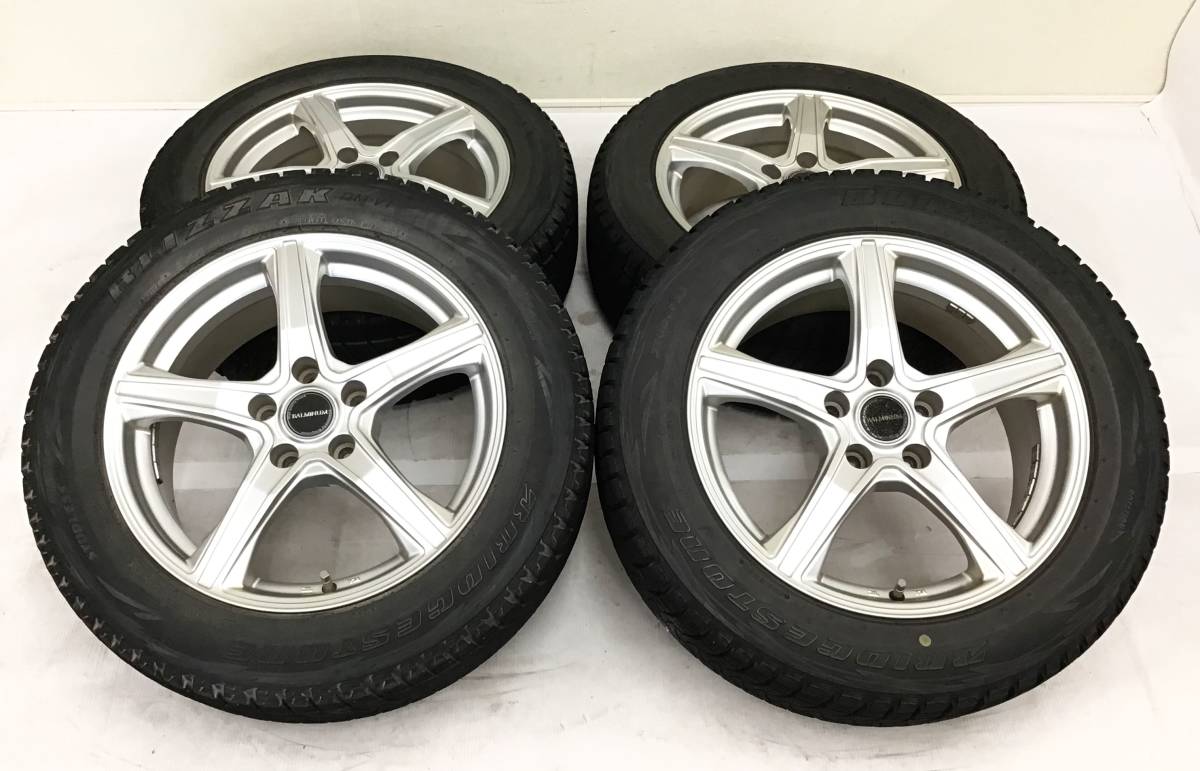 4本セット 17インチ アルミホイール BALMINUM 17×7J 114.3 5H 38/タイヤ スタッドレス 215/60R17 ブリジストン エルグランド バルミナ