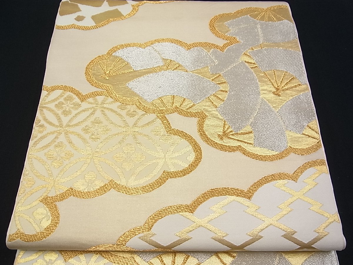 川島織物 平和屋着物○西陣 六通柄 本袋帯 正絹 金糸 逸品 金