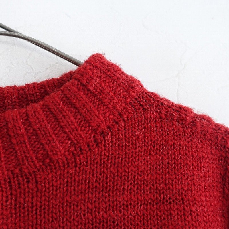 中川政七商店 *麻わたウールのセーター*ニットプルオーバー赤レッド
