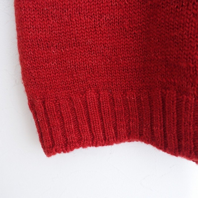 中川政七商店 *麻わたウールのセーター*ニットプルオーバー赤レッド