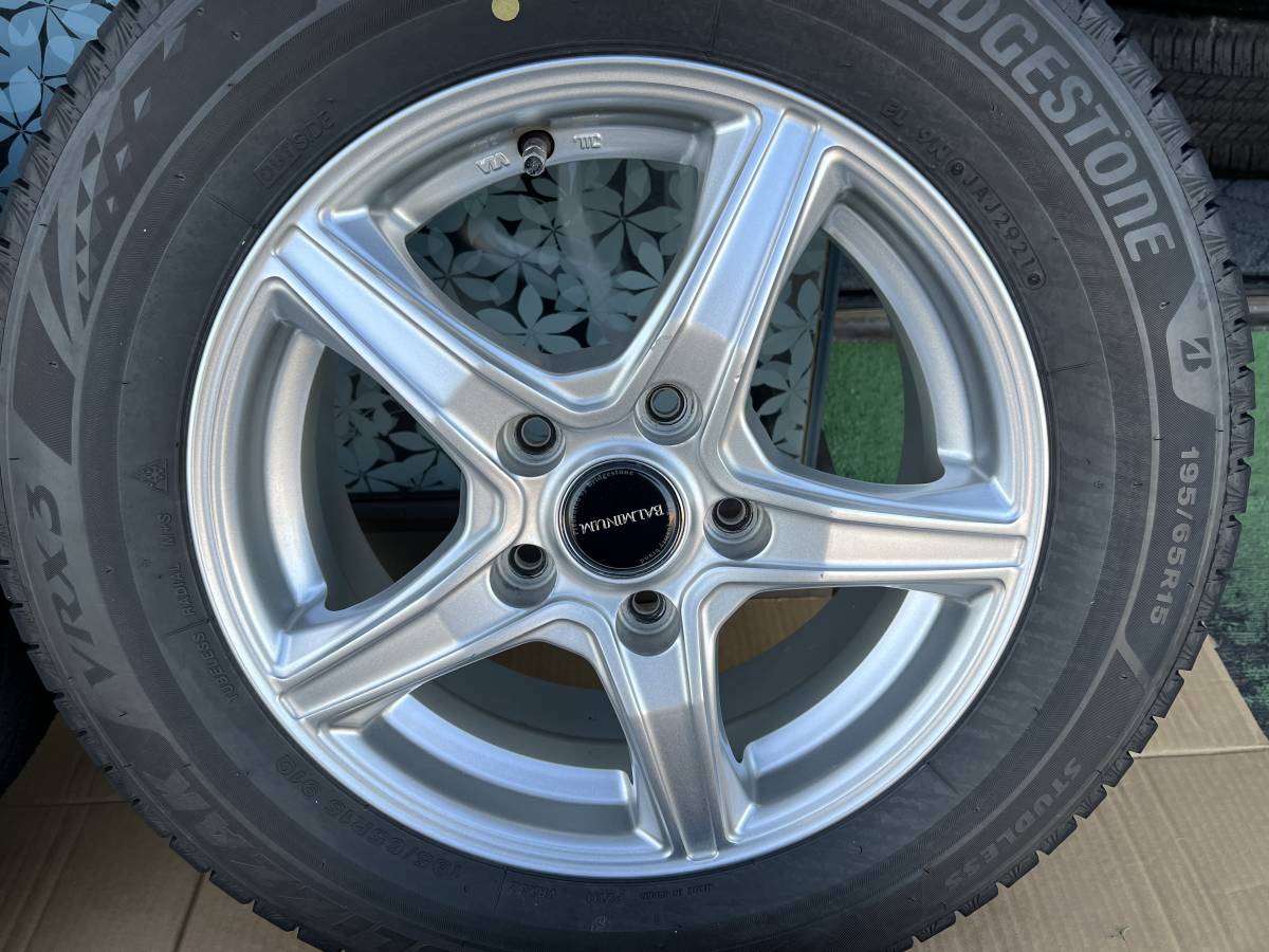 バリ山♪BS BALMINUM 15インチ 6J +53 114.3 5穴/BS ブリザックVRX3 195/65R15 2021年製 4本セット #110-1 BRIDGESTONE BALMINUM BS のパーツレビュー ノア ハイブリッド