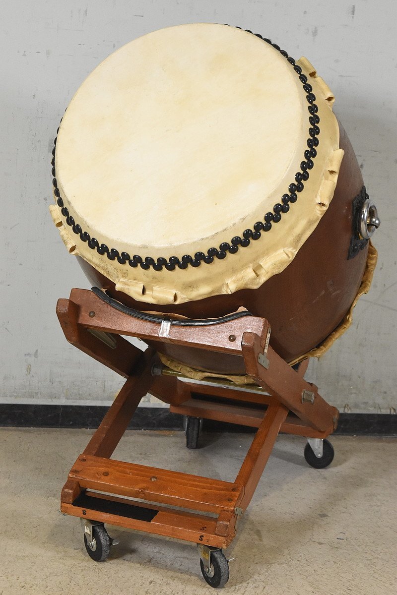 和太鼓 打楽器 長胴太鼓 直径 50cm/高さ約 67cm 台座付き ☆ 法人