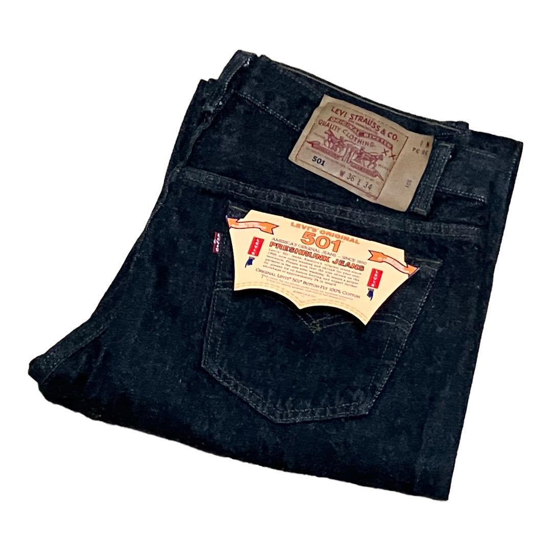 ほぼデッドストック 90s Levi’s 501先染めブラックW36 L36 90's Levi's 501 先染め BLACK DENIM PANTS W36 L30 USA製【0714A25