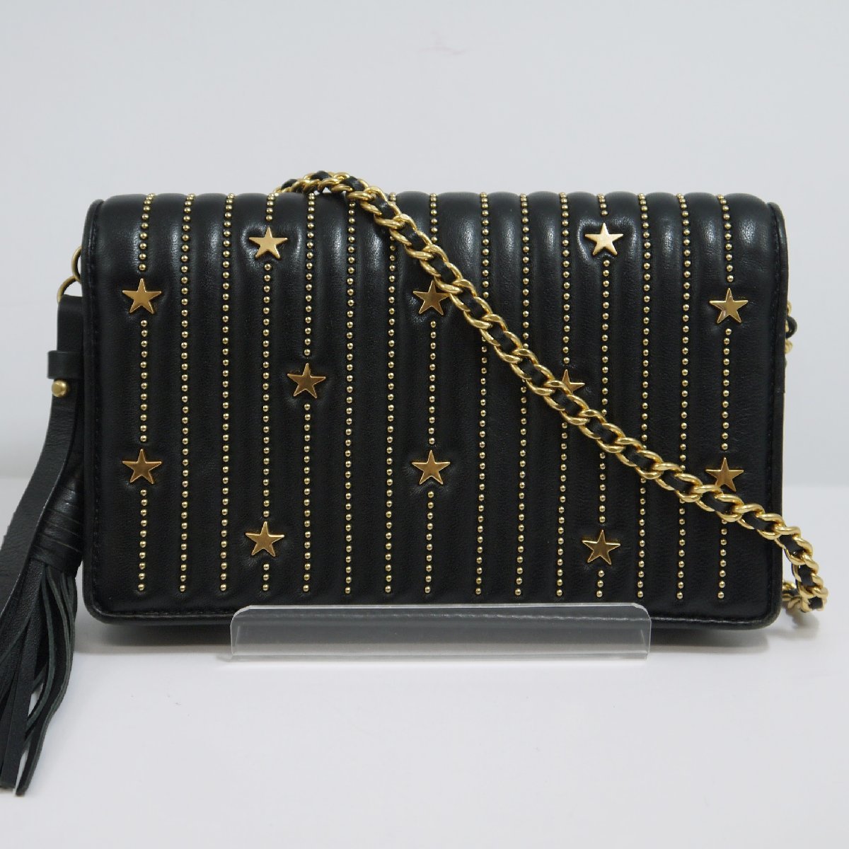 新作，本物保証 品 保管品 TORY BURCH トリーバーチ チェーンショルダーウォレット ブラック/ゴールド金具 レザー バッグ 財布 現状品(かばん、バッグ)｜売買されたオークション情報、yahooの商品情報をアーカ かばん、バッグ