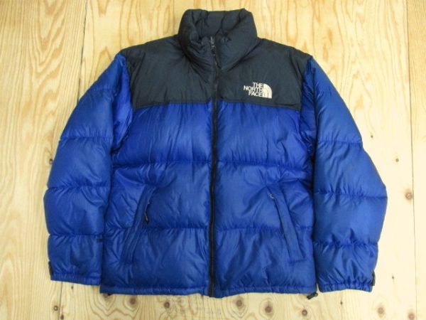 ★ノースフェイス NORTHFACE★ヌプシダウンジャケット ブルー×ブラック Mサイズ メンズ 700FP★R41113007A