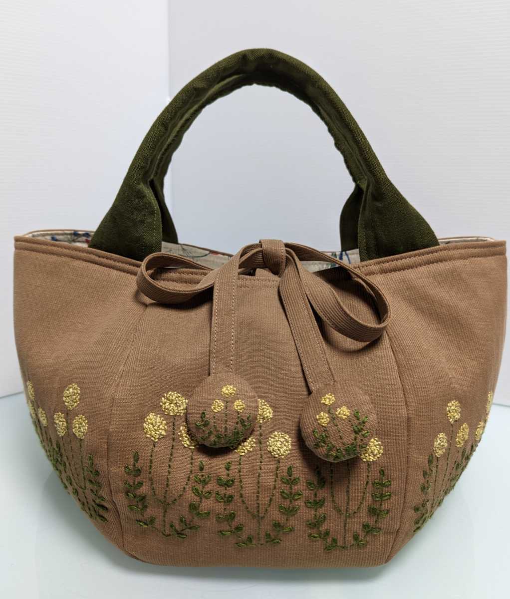 激安大特価，セール #ハンドメイド#手刺繍 ふっくらトートバッグ 軽量 コットンリネン 6枚はぎ手提げ カジュアルにも 年令問わず プレゼントに(女性用)｜売買されたオークション情報、yahooの商品情報をアーカ 女性用