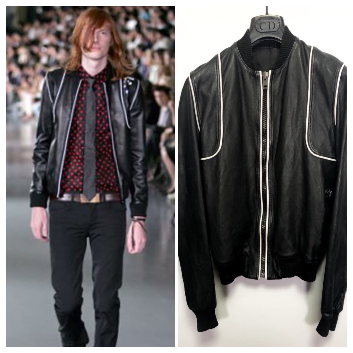 正規品 2005ss ディオールオム レザーブルゾン 44 Dior homme エディ 