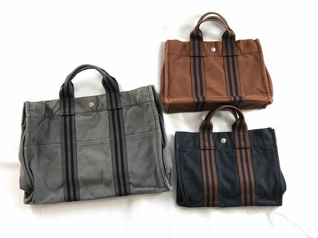 1円 エルメス フールトゥ キャンバス トートバッグ MM PM セット AQ297 1円 エルメス キャンバス メンズ レディース ES931