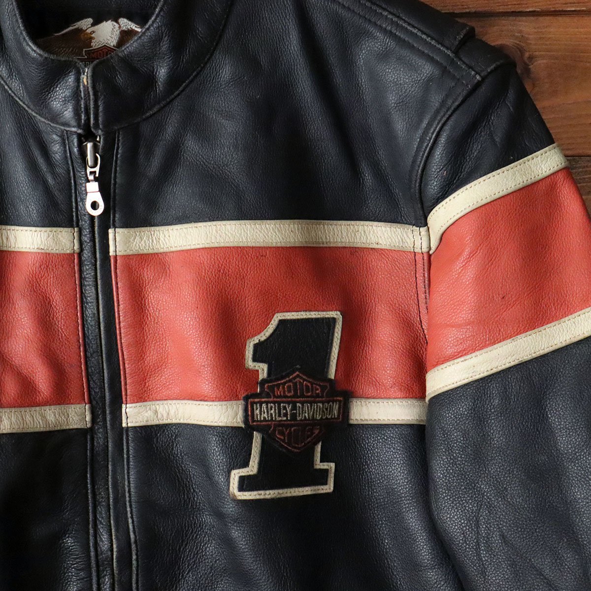 O4S/s11.12-3 HARLEY-DAVIDSON ハーレーダビッドソン 本革 シングル 