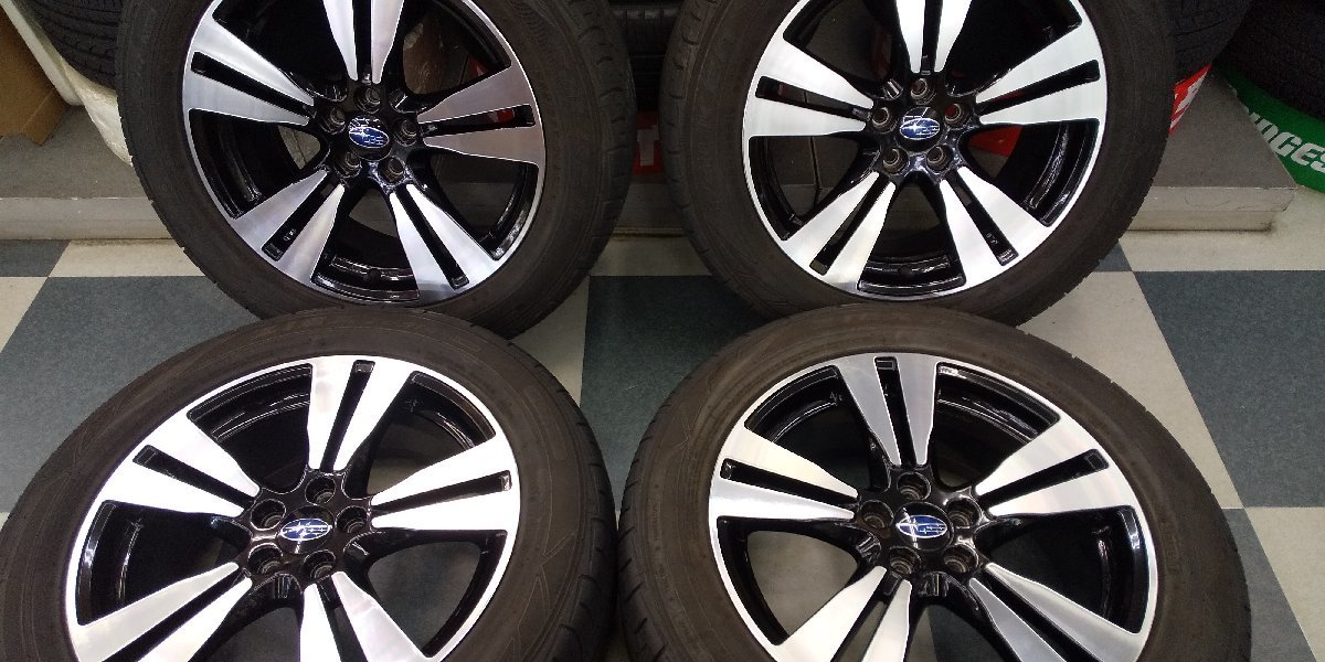 4本セット スバル 17×7J+48225⁄55R17中古 中古品 タイヤホイールセット 