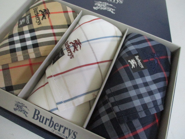 爆買い，本物保証 品 Burberrys/バーバリー メンズ ハンカチ 箱入3枚セット(服飾小物)｜売買されたオークション情報、yahooの商品情報をアーカイブ公開 - オークファン 服飾小物