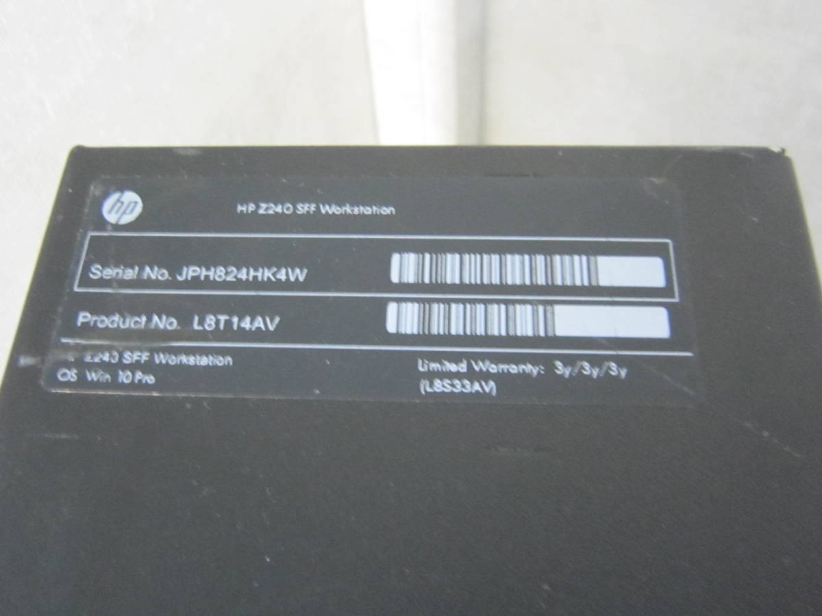 3166HP Z240 SFF WorkStation Xeon E3-1225 V5 HDD/無メモリ/8GB