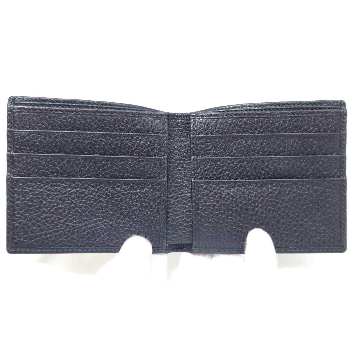 GUCCI グッチ メンズ Canvas 黒二つ折り財布 美品GUCCI 【美品】 グッチ GUCCI 二つ折り 財布 GG 143383 レザー ナイロン 黒 ブラック メンズ レディース コンパクト ウォレット hgs105