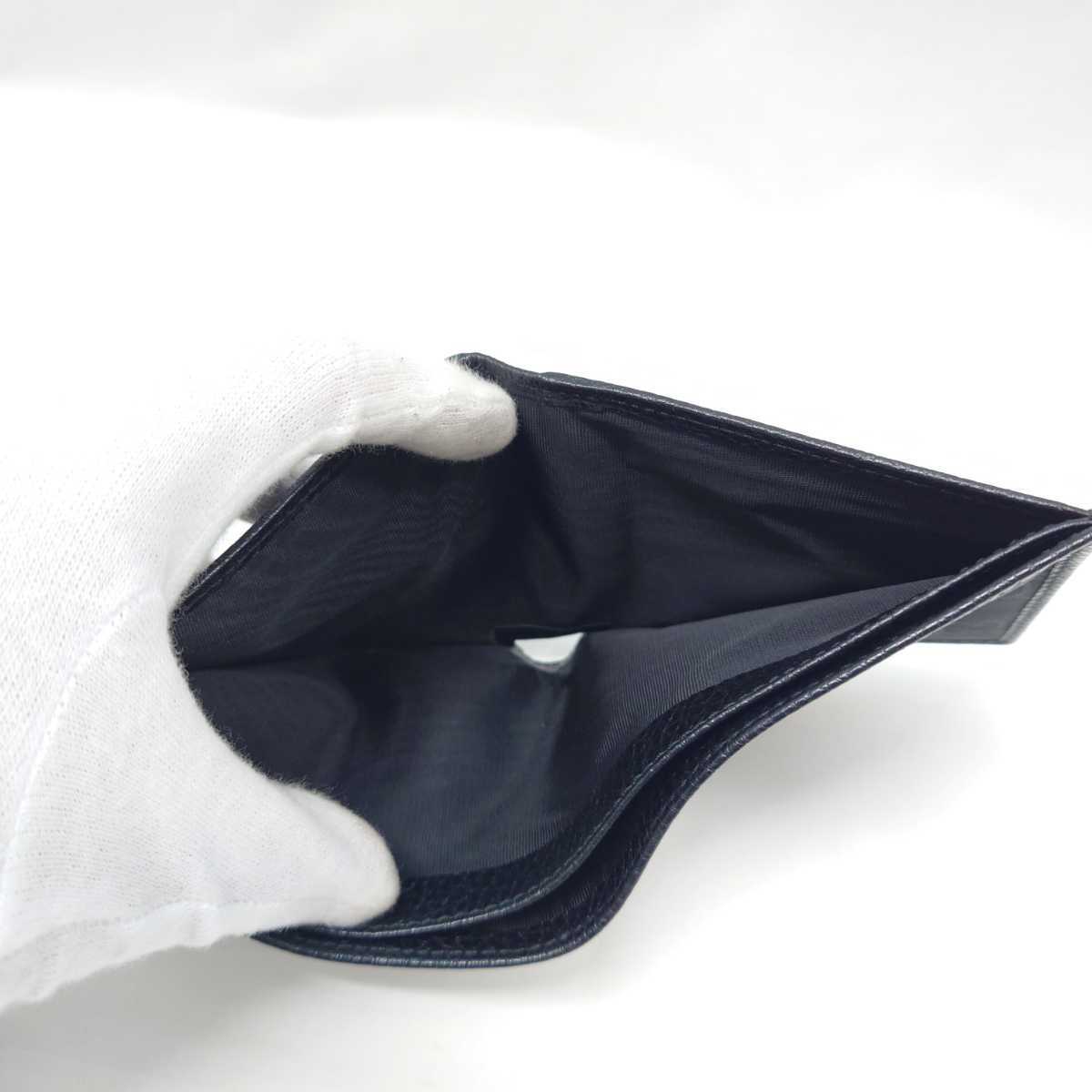 GUCCI グッチ メンズ Canvas 黒二つ折り財布 美品GUCCI 【美品】 グッチ GUCCI 二つ折り 財布 GG 143383 レザー ナイロン 黒 ブラック メンズ レディース コンパクト ウォレット hgs105