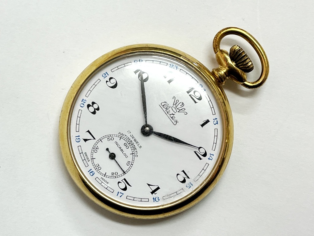 WATEX 懐中時計 手巻き 17石 スイス製 稼働品 昭和60年 皇室記念 □中古・美品・稼働品 Watex ワテックス 懐中時計 手巻き 17石