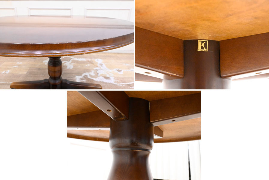 GY201 キツツキ 飛騨産業 ダイニングテーブル 食卓テーブル 円卓 丸机