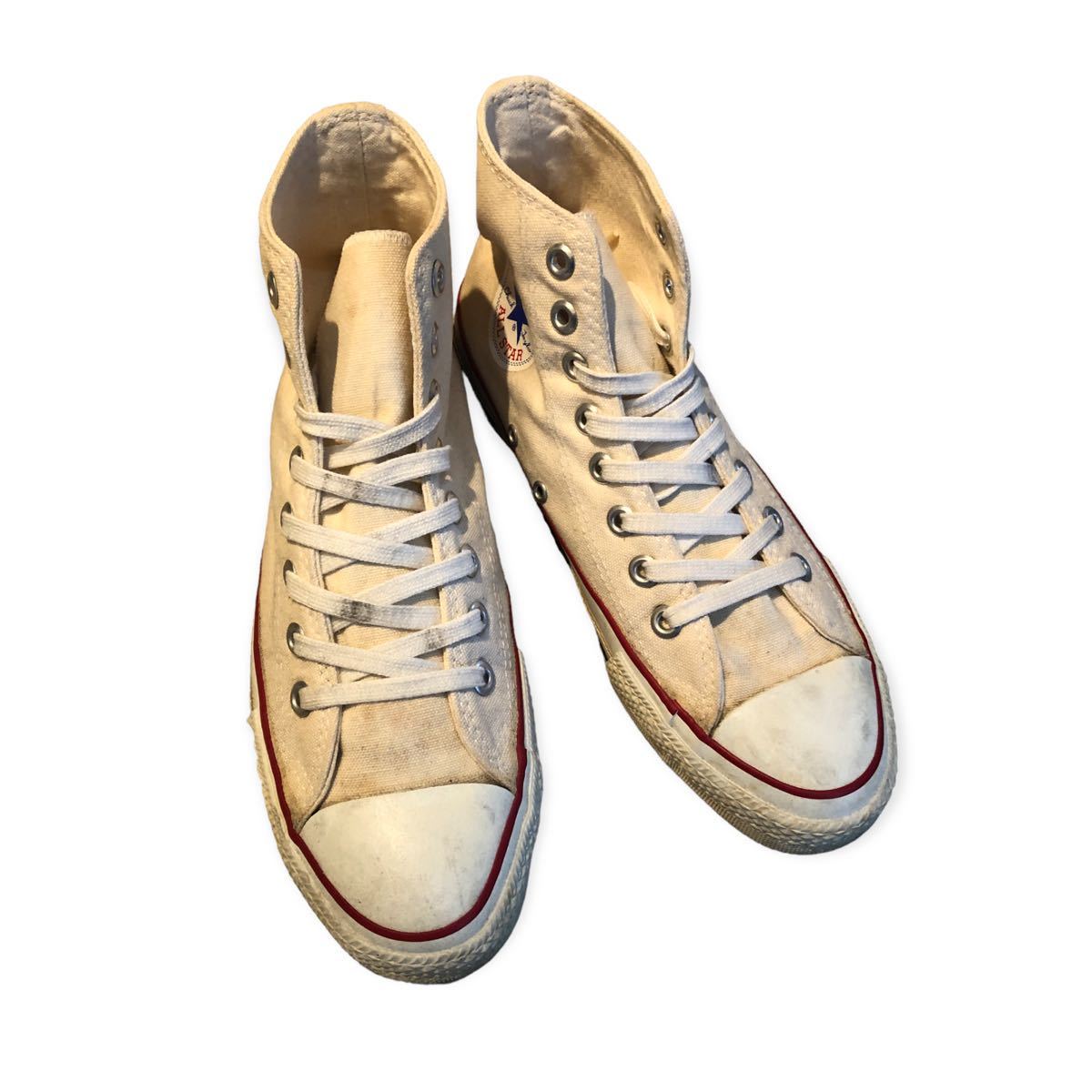 【希少USA製】CONVERSE チャックテイラー 90s 生成り ハイカット USA製 コンバース 90s USA製 オールスター HI ハイカットコンバース