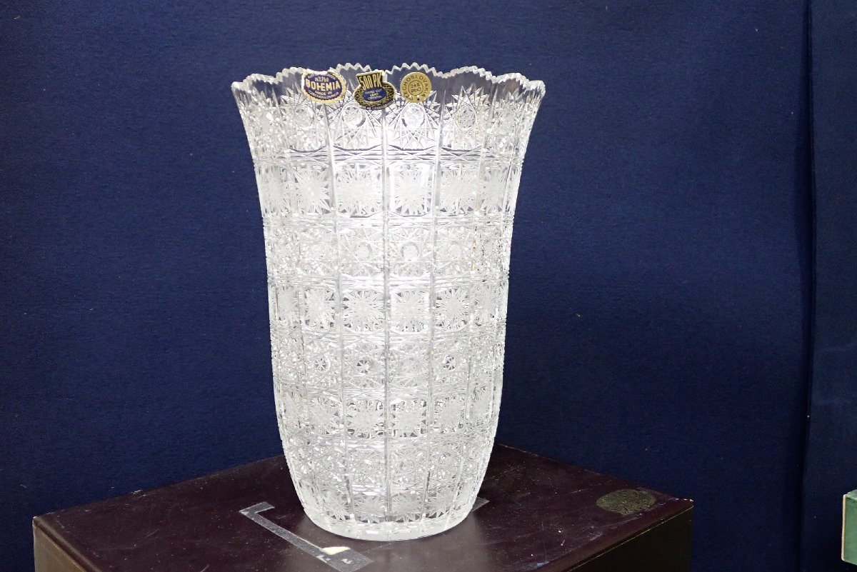 特大 ボヘミア クリスタルガラス 花瓶 ボヘミア 花瓶 ボヘミア 花瓶 