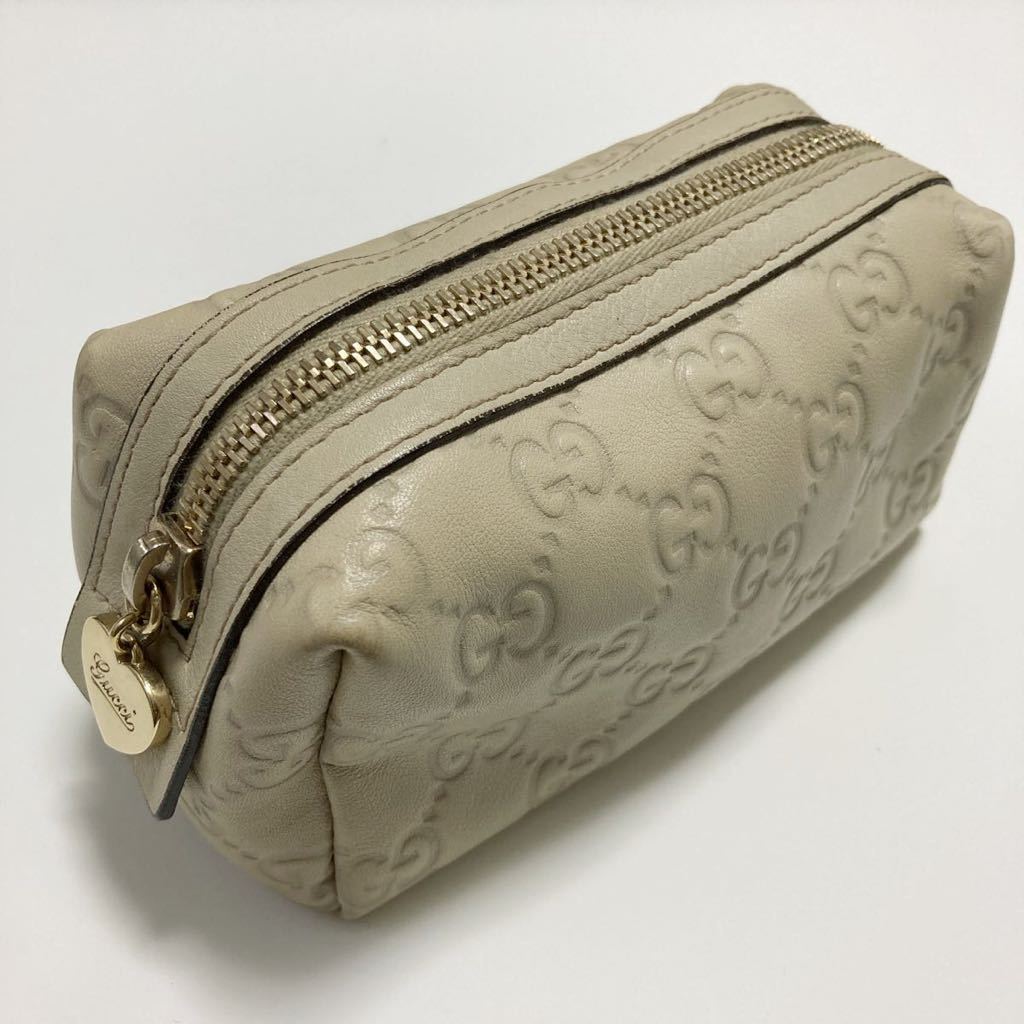  GUCCI グッチ シマ GG ポーチ レディース 本革 鑑定済み 本物保証(服飾小物)｜売買されたオークション情報、yahooの商品情報をアーカイブ公開 - オークファン 服飾小物