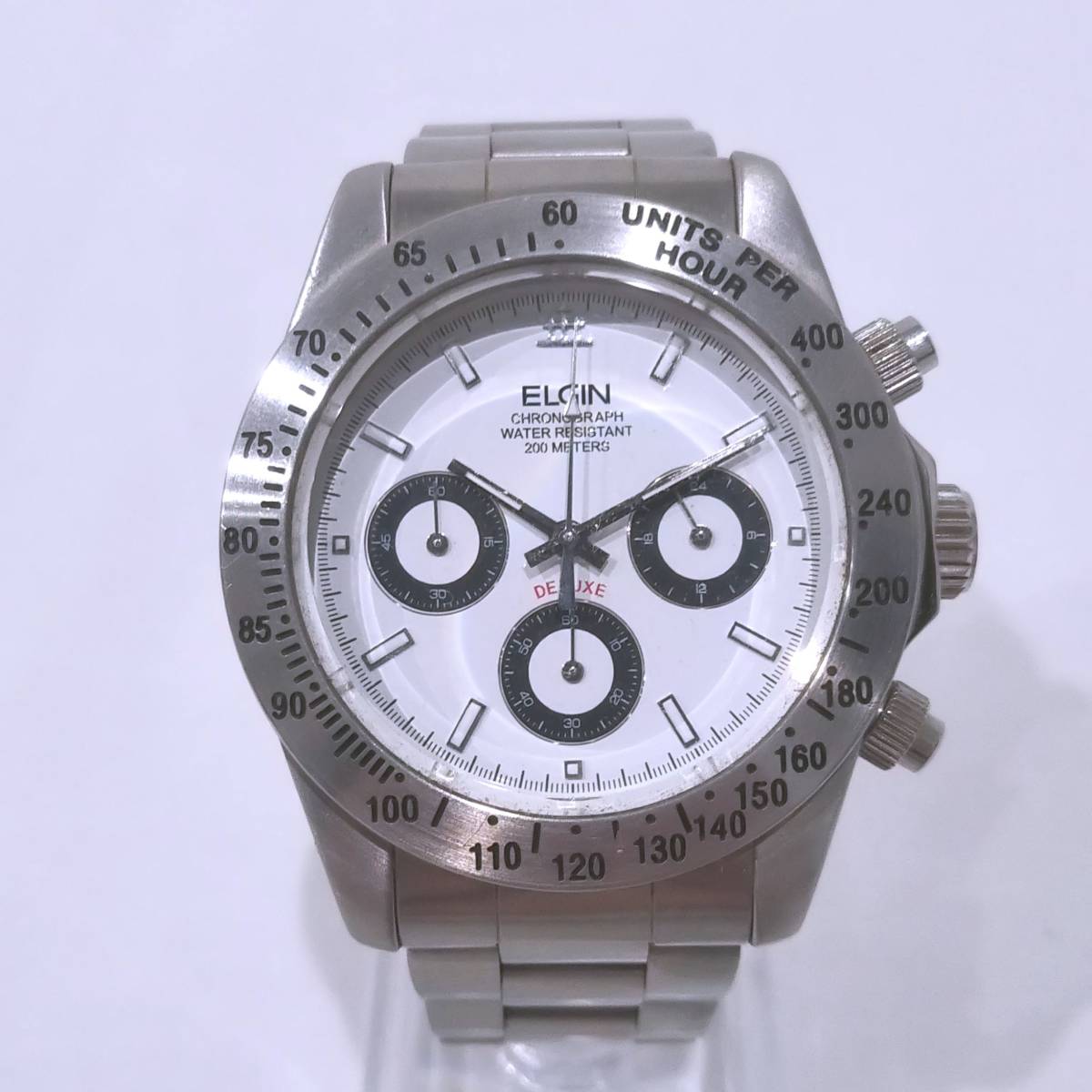 1円～】ELGIN エルジン DELUXE CHRONOGRAPH クロノグラフ クオーツ 