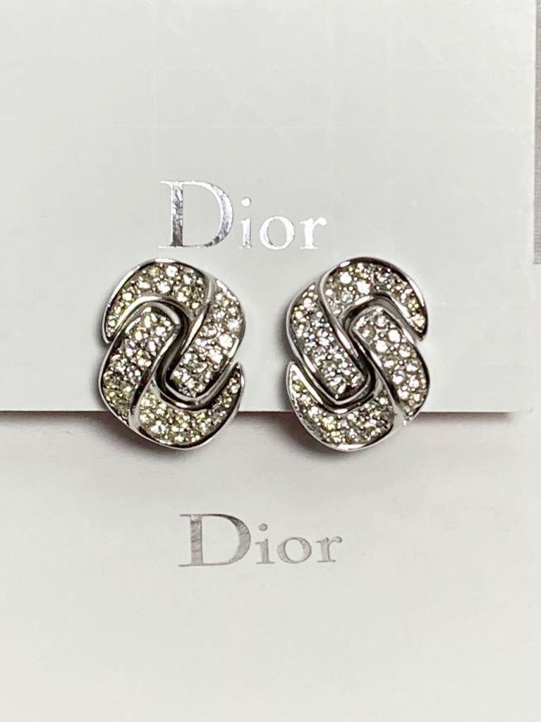 美品　希少　クリスチャンディオール　ヴィンテージ　ラインストーン　イヤリング