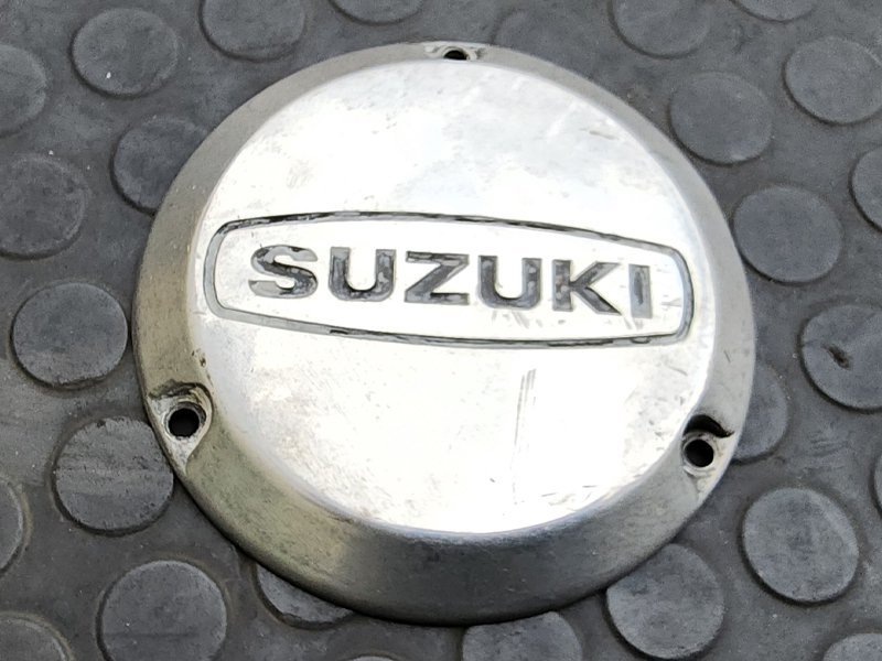 スズキ純正 GT380 サンパチ 希少 彫文字 SUZUKI ポイントカバー 初期型