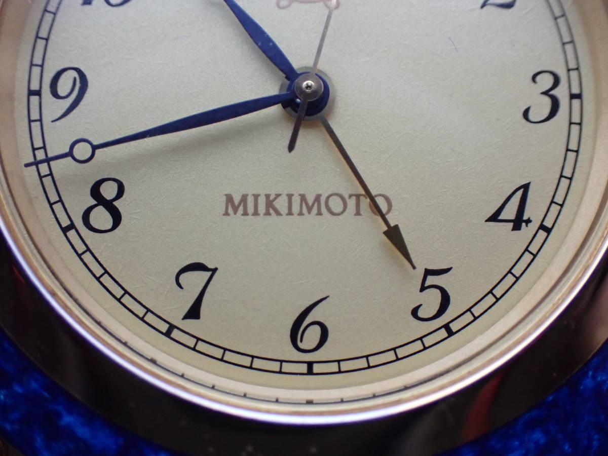 公式買蔵 MIKIMOTO ミキモト 置き時計 貝殻 シェル型 スライド式
