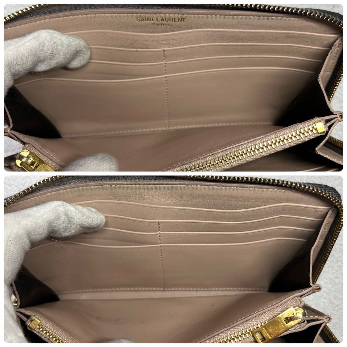 イヴ・サンローラン 長財布 クロコ ラウンドジップ YSL ラウンド