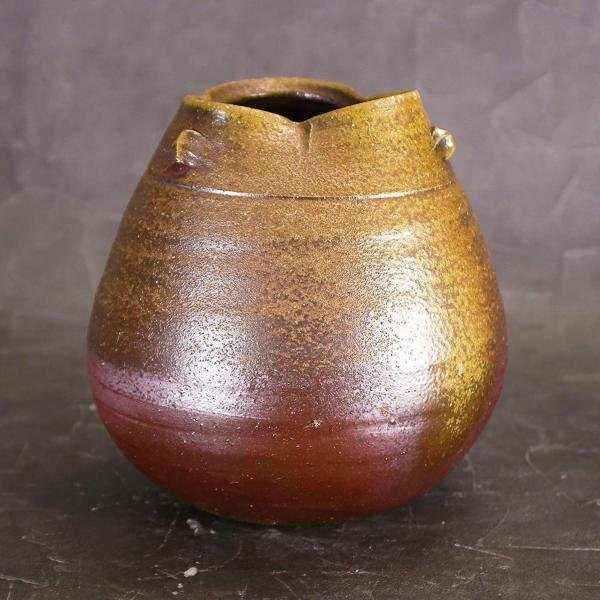 共箱 真作WISH藤原雄「備前 壷」備前焼 高さ26.5cm 4.6kg