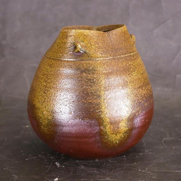 共箱 真作WISH藤原雄「備前 壷」備前焼 高さ26.5cm 4.6kg
