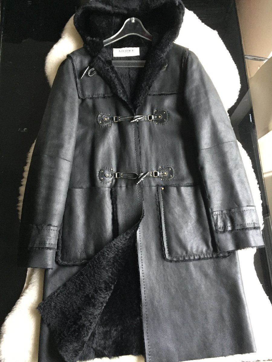 アドーア☆人気ダッフルコート黒38美品 ADORE(アドーア)｜ソリッド