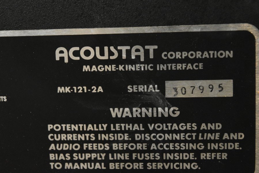 ☆ ACOUSTAT アコースタット MK-121-2A コンデンサー型スピーカー