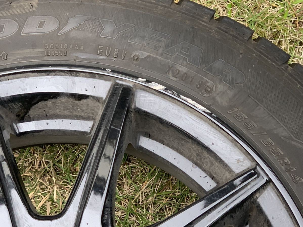グッドイヤー アイスナビ6 2018年製 14×4.5J 100/4H ET45 155/65R14 アイスナビ6 グッドイヤー 155&frasl;65R14 グッドイヤー冬タイヤ 155&frasl;65r14 通販