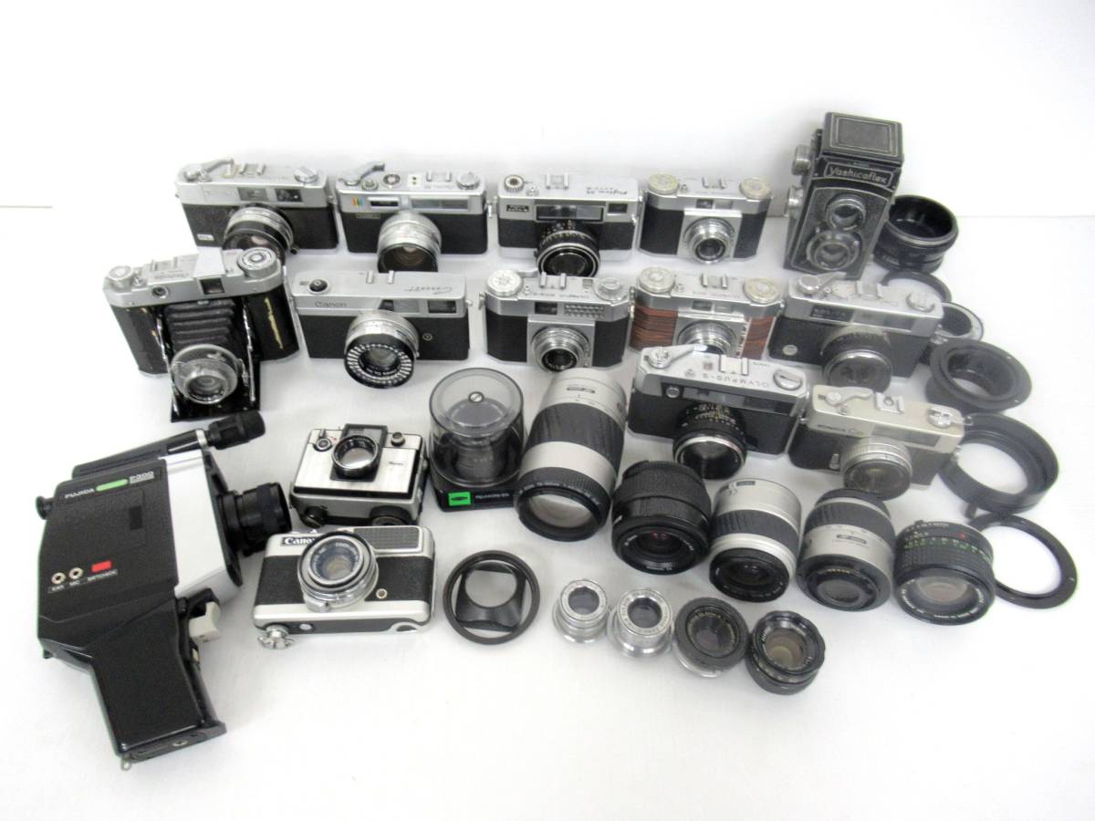 【CANON/KONICA/MINOLTA/OLYMPUSその他】戌①j165//カメラ/レンズ/アクセサリーまとめ売り/Canonet/Single-8/Deluxe/Mizuno-SIX
