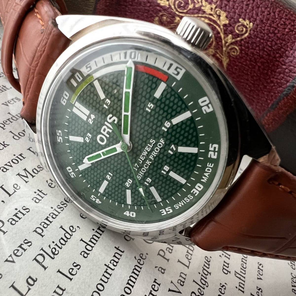 レア 調整済 オリス ORIS 美品 メンズ 機械式 腕時計 手巻き 