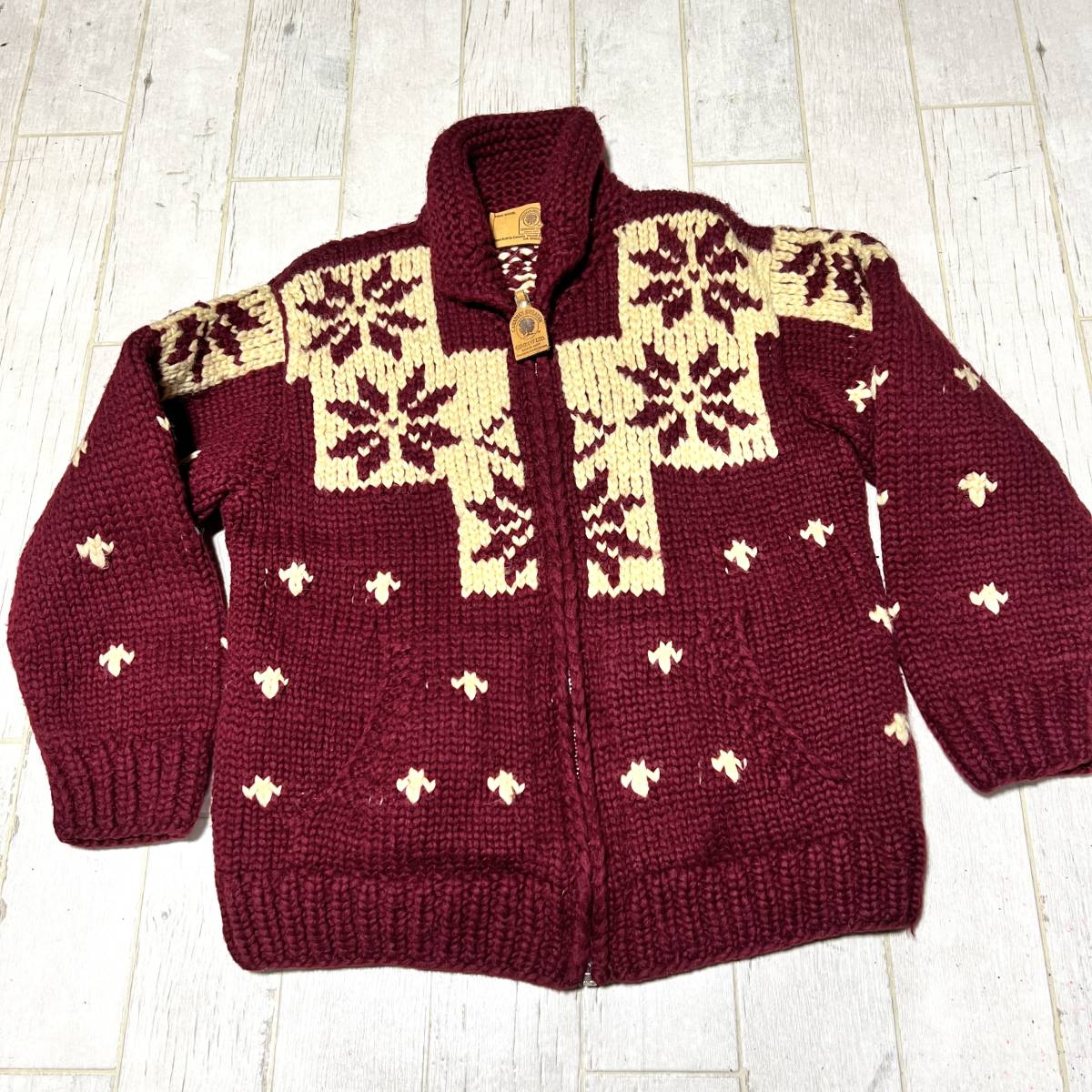 D-10 △CANADIAN SWEATER（カナダ製）！ ジップ ウール100% ハンド 