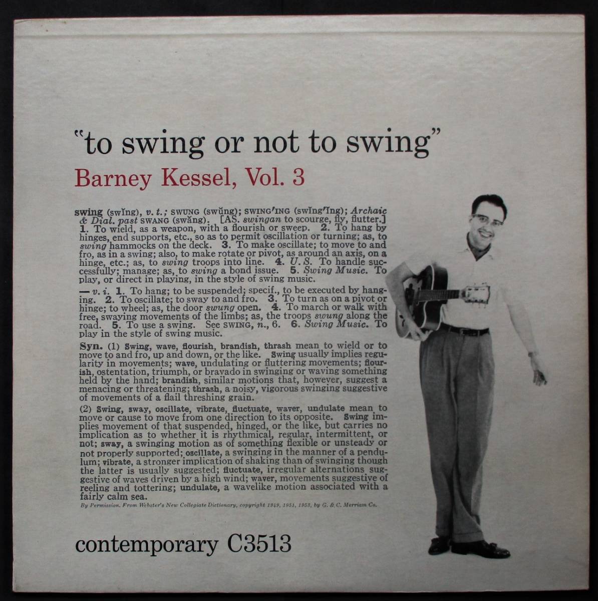  ケッセルの名盤 TO SWING OR NOT TO SWING / BURNEY KESSEL / CONTEMPORARY C-3513 yellow dg(ジャズ一般)｜売買されたオークション情報、yahooの商品情報をアーカイブ公開 - オークファン ジャズ一般