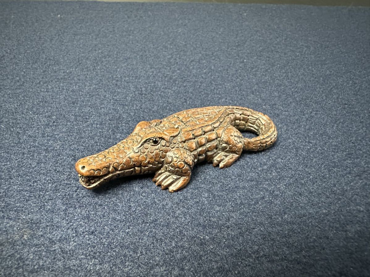 彫り鰐 | 2 ワニの彫像天然石の手作り彫刻ミニチュア動物の置物ヒーリング