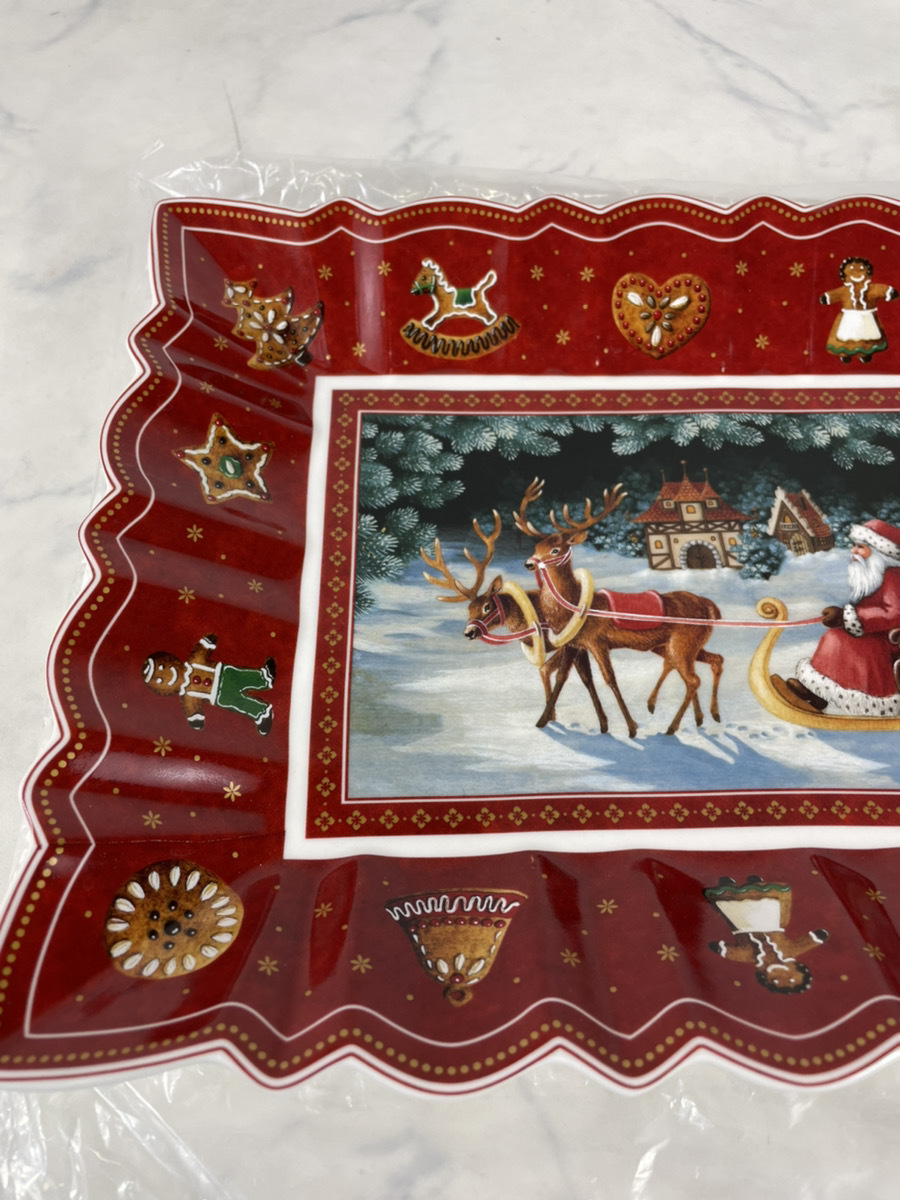 2606-02☆villeroy&boch ビレロイ＆ボッホ クリスマスプレート 四角皿