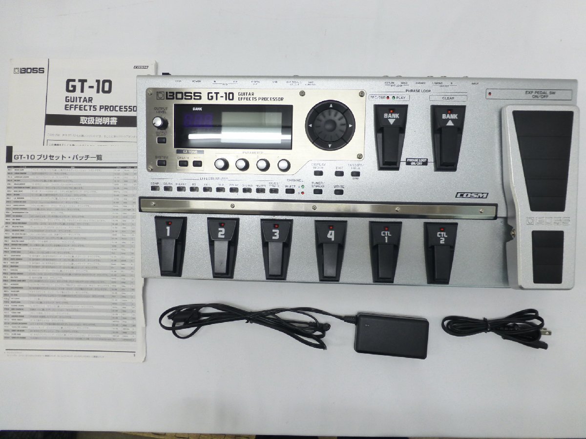 中古】BOSS GT-10 ボス マルチエフェクター 取扱説明書付き G-1892 菅