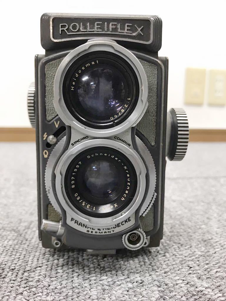 売り切り】Rollei ローライフレックス4X4グレー アンティーク 二眼レフ