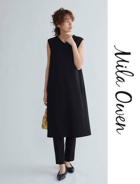 ■セットアップ■Mila Owen/ミラオーウェン■ロングトップス×パンツカットソーセットアップ■ブラック/0