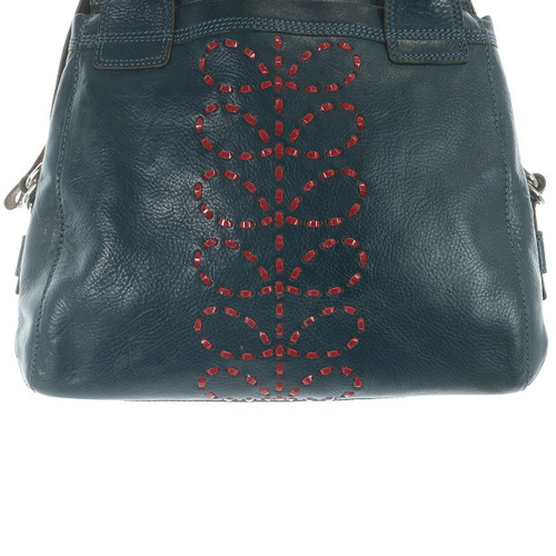 オーラカイリー orla kiely トートバッグ ハンドバッグ レザー 青